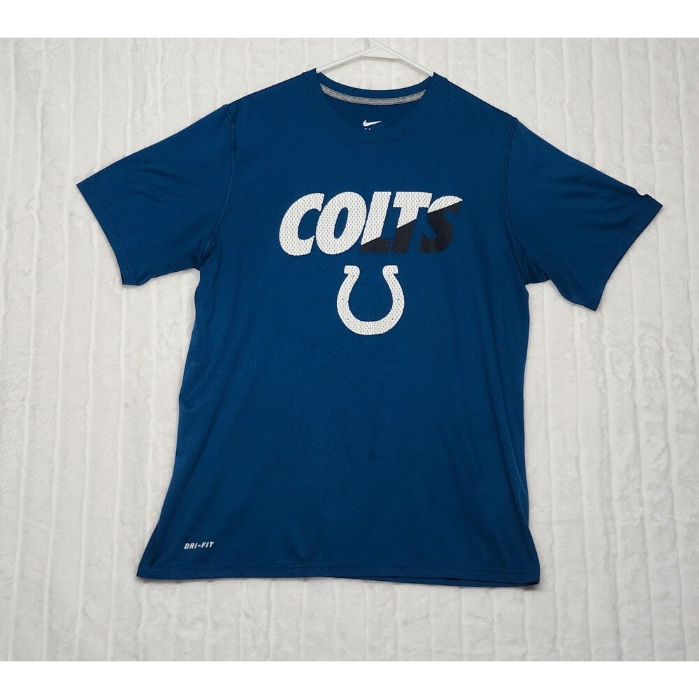Nike Dri-FIT Indianapolis Colts NFL Football T-Shirt Blue Men's Size Large L